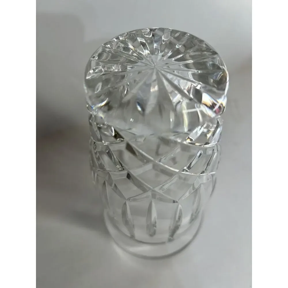 Crystal Vase 7” Heavy Elegant Beautiful Diamond Glass Flower Vase